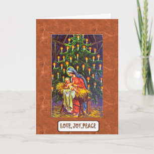 Nativité, carte religieuse de Noël