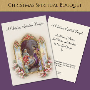 Nativité de Noël Bouquet spirituel Carte Sainte