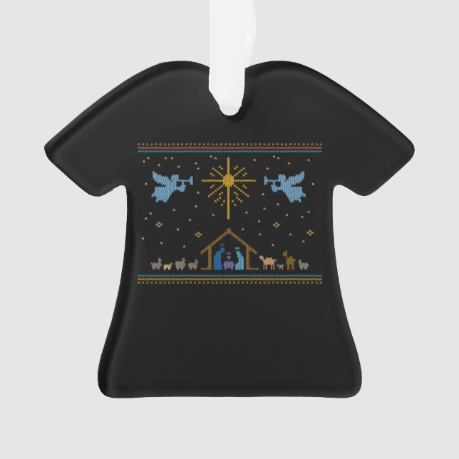 Nativité nue laide Sweater de Noël religieux (devant)
