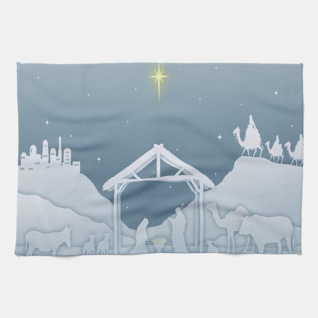 Nativité Scène Cuisine Serviette (Horizontal)