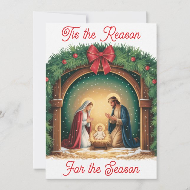 Nativity Christmas Flat Card (Devant)