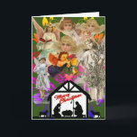 NATIVITY COLLAGE VINTAGE ANGELS CHRISTMAS CARTE<br><div class="desc">LA NATIVITÉ DE NOËL EST JOYEUSE AVEC DES ANGELS VINTAGES PERSONNALISÉS</div>