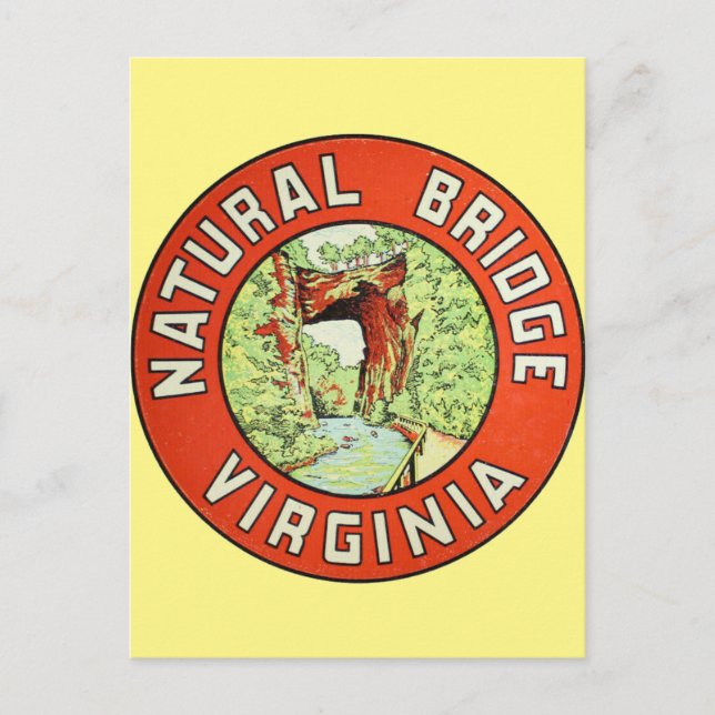 Natural Bridge Virginia voyage vintage Carte posta (Devant)