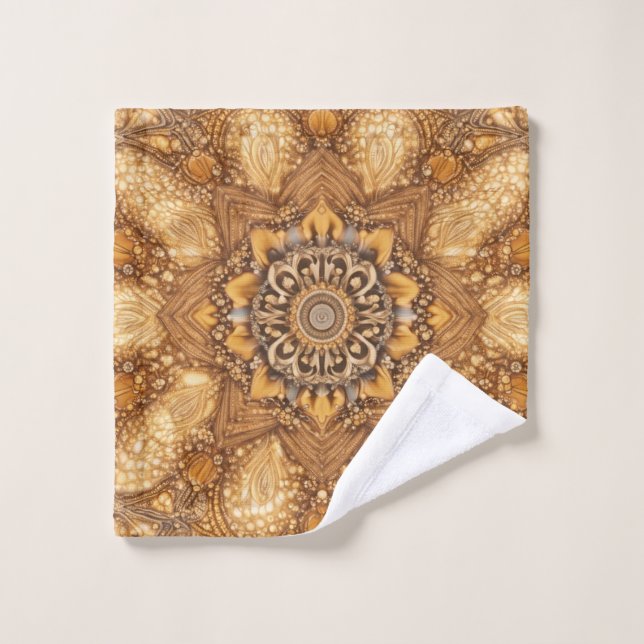 Natural Ethno Brun Mandala - Bain  (Gant de toilette)