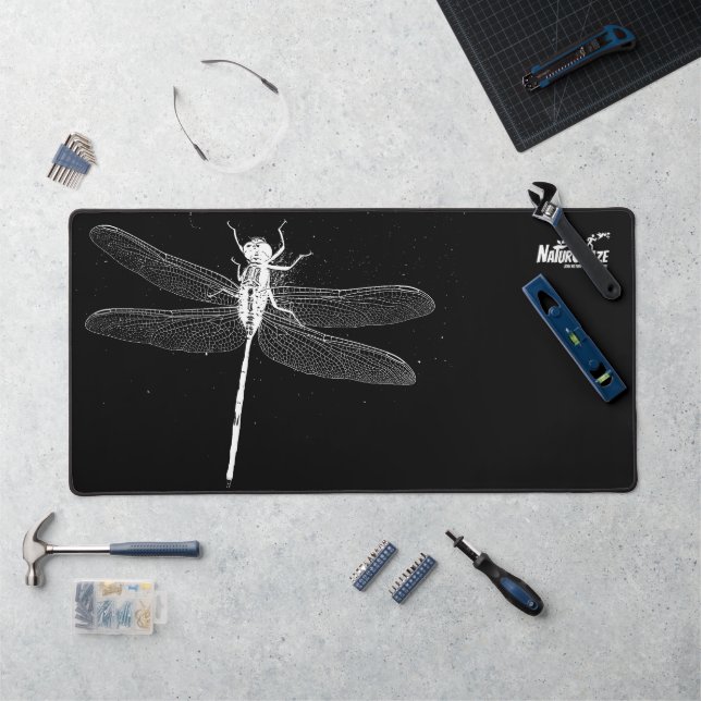 NaturCraze Blancs Dragonfly Black Desk Mat (Poste de travail)