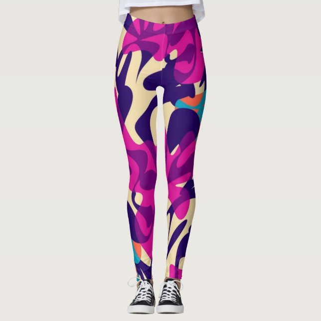 Nature Abstraite Colorful Colorful Leggings Motifs (Devant)