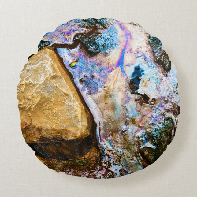 nature abstraite eau douce coussin rond (Devant)
