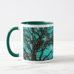 Nature Arbres Bleus et Noirs et Stars Mug
