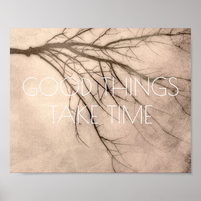 nature art poster good things take time quote (Devant)