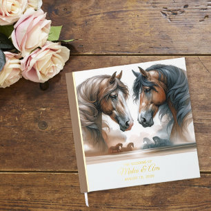 Nature Beau Chevaux Brown Mariage Livre d'or