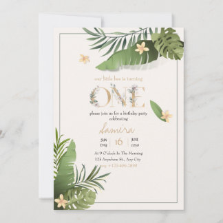 Nature birthday invitation template flowers invite