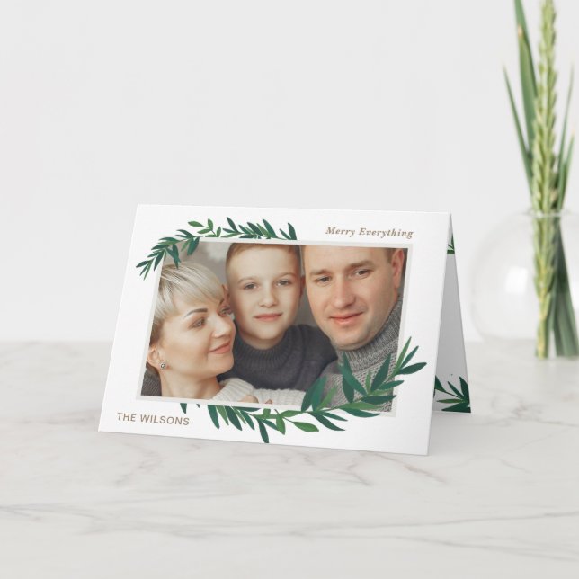 Nature Botanique Voeux Or photo Carte de vacances (Devant)