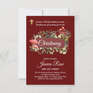 Nature Christening Invitations Baptême