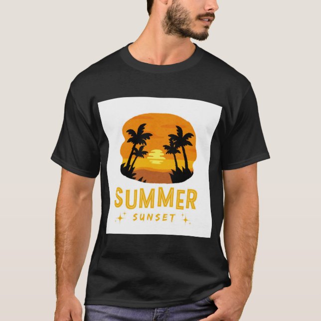 nature coucher de soleil jaune Typographie T-shirt (Devant)