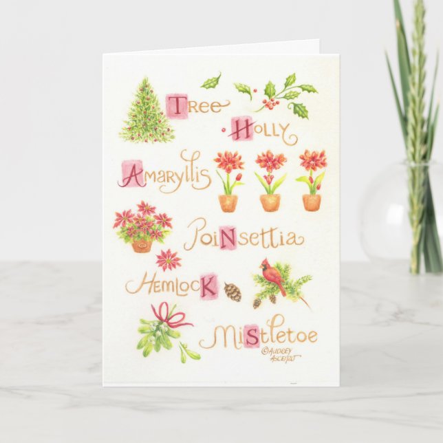 Nature de Noël carte de remerciements (Devant)