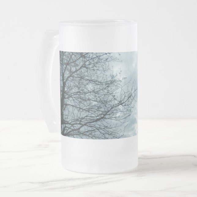 Nature Frosted 16 oz Frosted Glass Mug (Devant gauche)
