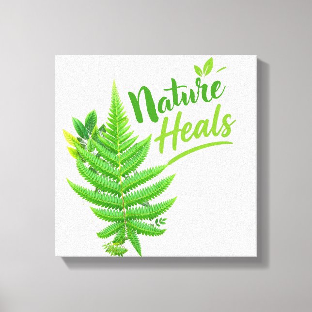 Nature guérit Fern Leaf Toile Carrée Murale (Recto)