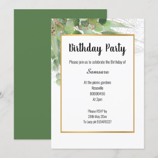 NATURE & LACE SAGE OR TOUTE OCCASION INVITATION
