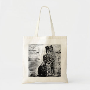 Nature Lady Sac fourre-tout Peinture noir blanc