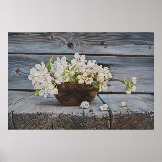 Nature morte Apple Blossom – Impression d'art orig (Devant)