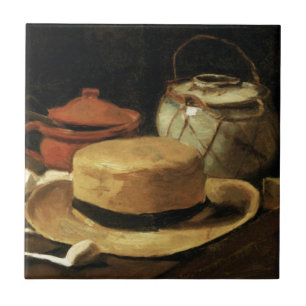 Nature morte avec carreau de chapeau de paille jau