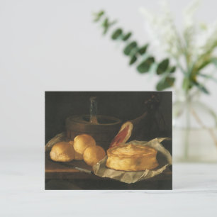 Nature morte baroque vintage avec pain, tarte, jam