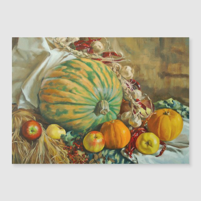 Nature morte de la récolte rustique avec citrouill (Devant)