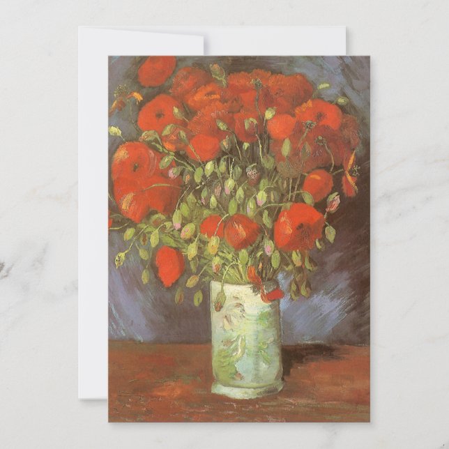 Nature morte de Vincent van Gogh Vase aux Coquelic (Devant)