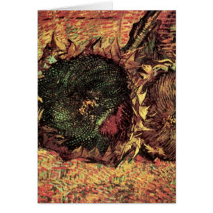 Nature morte Deux tournesols coupés par Vincent va