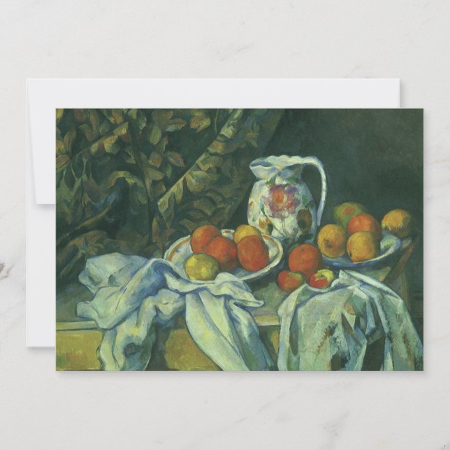 Nature morte, rideau et pichet de Paul Cezanne (Devant)