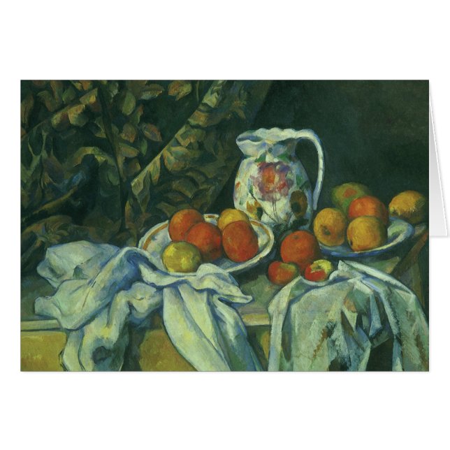 Nature morte, rideau et pichet de Paul Cezanne (Devant horizontal)