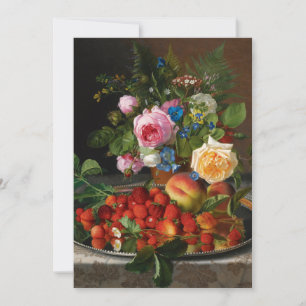 Nature morte Roses et Fraises par Otto Ottesen