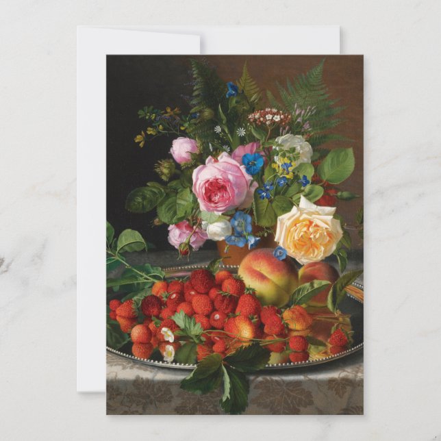Nature morte Roses et Fraises par Otto Ottesen (Devant)