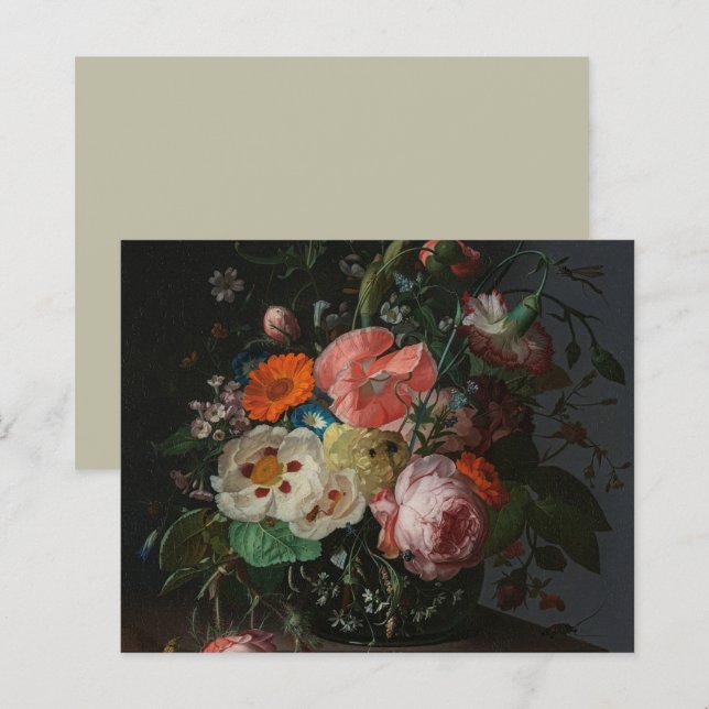 Nature morte Vintage Dutch Master Rachel Ruysch (Devant / Derrière)