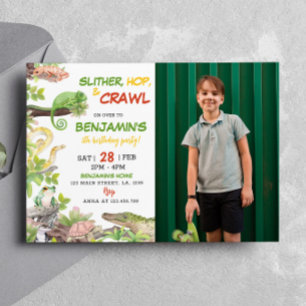 Nature Reptile Anniversaire Fête Invitation