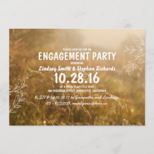 nature romantique invitations de la fête d'engagem