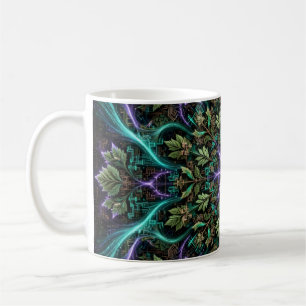 Nature synthétique — Tasse Mandala fractale IA