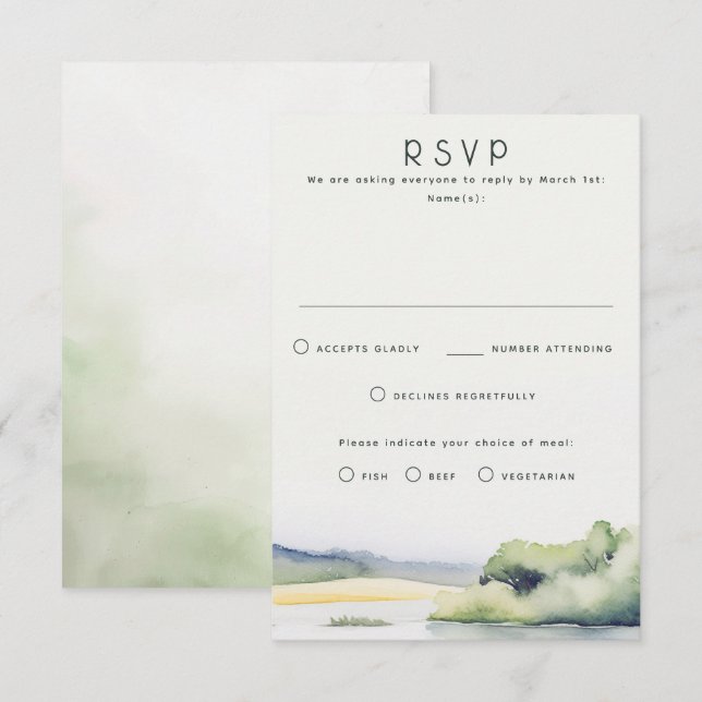 Nature Thématique Mariage Cartes RSVP (Devant / Derrière)