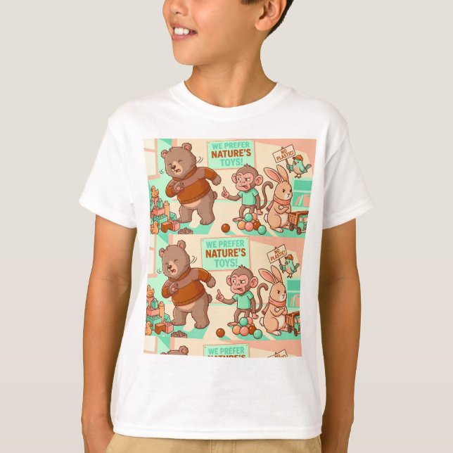Nature Toys Club – Kids Eco Animal T-Shirt (Devant)