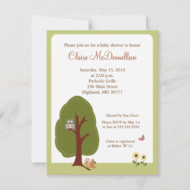 Nature Woodland Terrain Baby shower Invitation (Devant)
