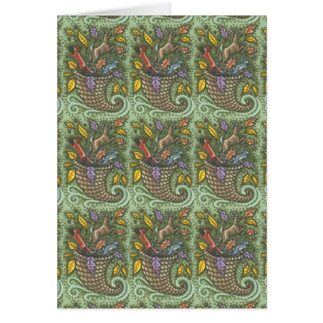 NATURE'S CORNUCOPIA THANKSGIVING GREETING CARD B (Devant)