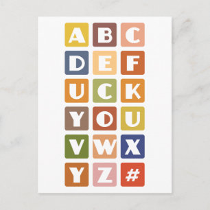 Naughty Alphabets carte postale personnalisée