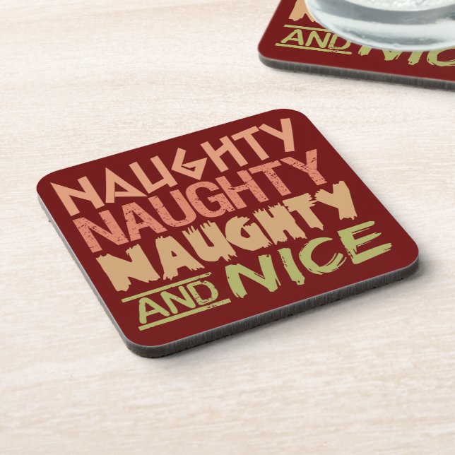 Naughty AND Nice dessous de verre personnalisés (Côté gauche)
