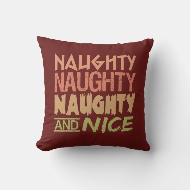 Naughty AND Nice oreiller à jetons personnalisé (Recto)
