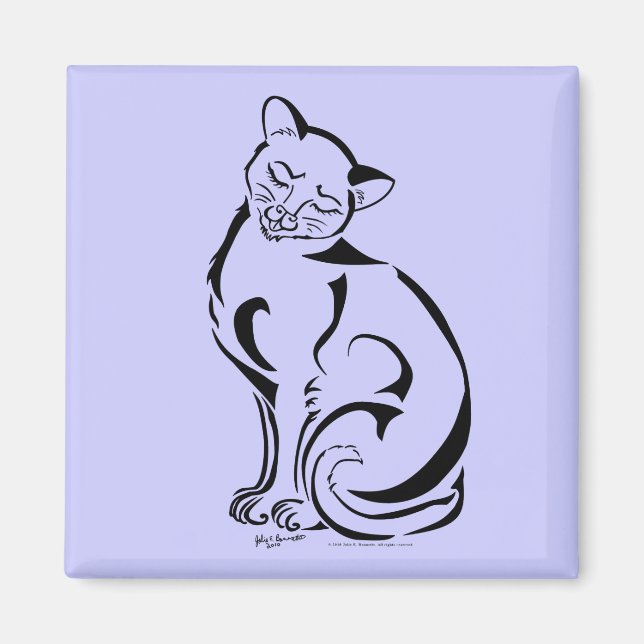 Naughty Kitty (Pas de texte) Magnet Carré (Devant)