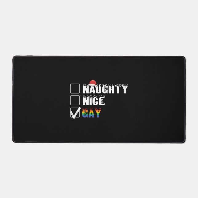 Naughty Nice Gay Rainbow Pride LGBT Noël Cadeau (Recto)