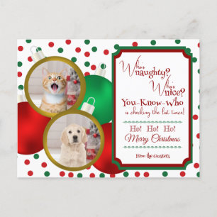 Naughty ou Nice Carte pour notes de Noël