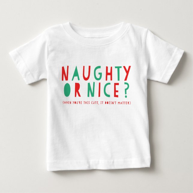 Naughty ou Nice | T-shirt pour bébé de vacances (Devant)