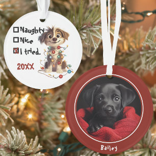 Naughty Puppy Père Noël Checklist Rouge