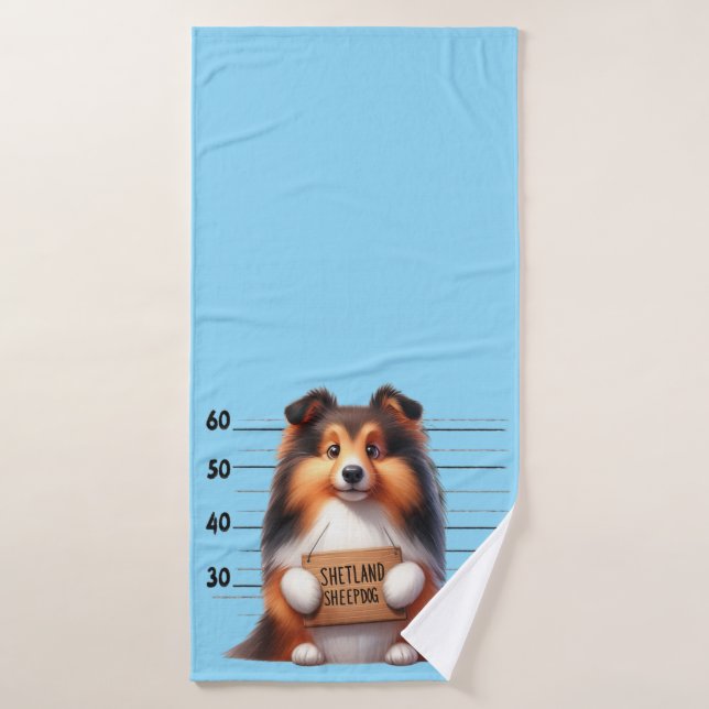 Naughty Shetland Sheepdog (Serviette de bain)